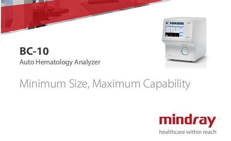 Mindray Bc 10 Cbc3 Diff Blood Cell Counter 3 Part Automated Hematology
