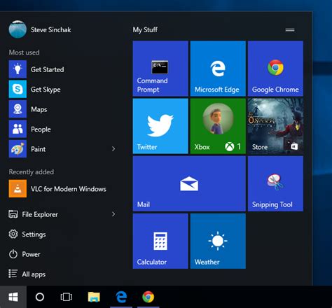 Resize The New Start Menu In Windows 10