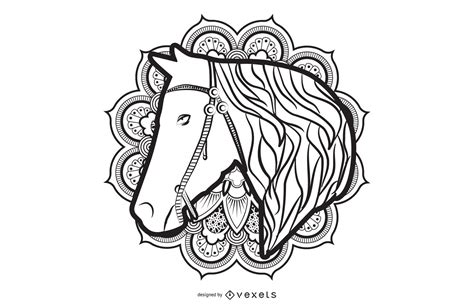 Mandala Horse Design Vector Download