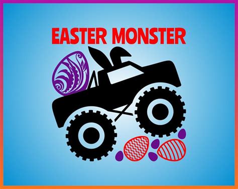 Easter Monster Truck SVG Kid easter svg boy Easter svg Quote Cricut