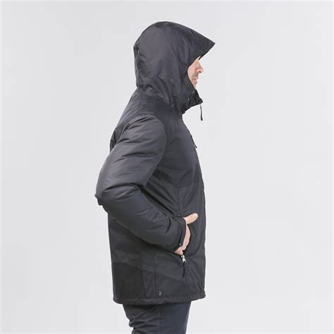 Mens Waterproof Winter Hiking Jacket Sh100 X Warm 10°c Black