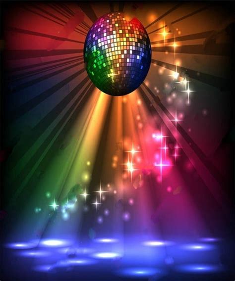 Ballroom Disco Party Sparkly Ball Night Light DJ Music Backdrop Background In Disco Night