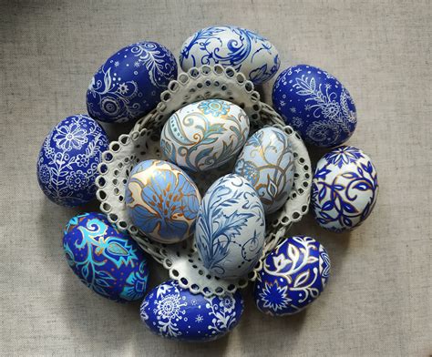 Easter Eggs Hand Painted Wooden Egg Decorated With Golden Etsy In