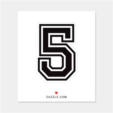 Number Five 5 Sporty College Font Sticker In 2020 Design