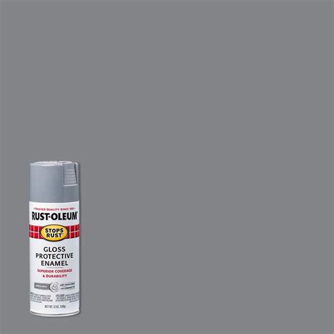 Rust Oleum Stops Rust 12 Oz Protective Enamel Gloss Smoke Gray Spray