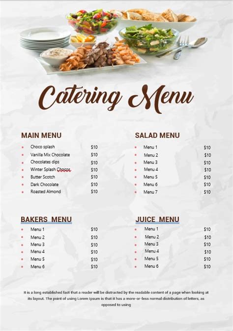 10 Catering Menu Psd Template Free Shop Fresh