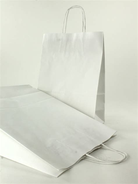 White Kraft Twist Handle Carrier Bags
