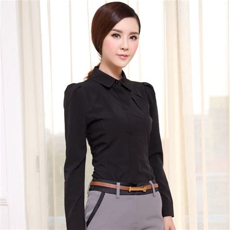 new 2015 spring and autumn formal work blouses women shirts for ladies long sleeve office