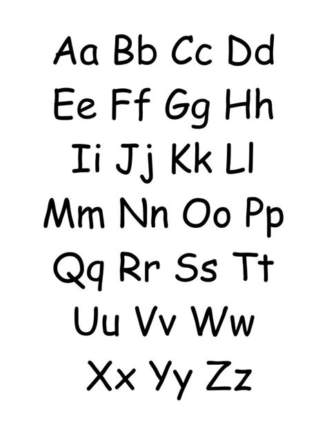 Simple Alphabet Chart That Contains Both Uppercase And Lowercase