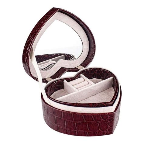 Heart Shaped Jewelry Box Burgundy Estore