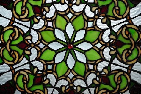 The Front Hall Floral Green Stained Glass Window Will Make A Stunning Addition To Any Decor
