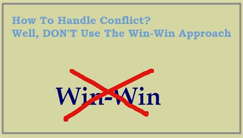 Asaf Shani How To Resolve Conflict Not Using The Win Win Approach