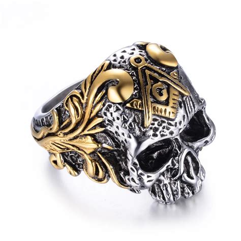 men s stainless steel ring gothic ring punk ring high quality personality hiphop skull rings for