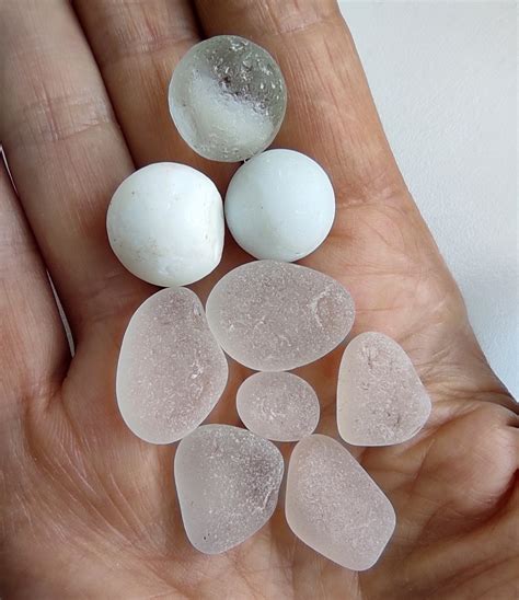 9 Pieces 3 Seaglass Marbles 6 Seaglass Pieces Sea Glass Etsy