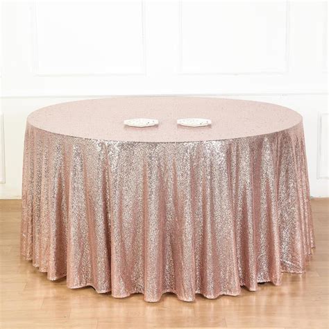 Balsacircle 132 Sequin Round Tablecloth Wedding Party Linens Blush