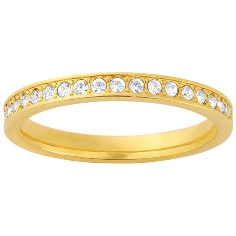 Swarovski Rare Ring White Crystals Yellow Gold Plating 1121071 1121072