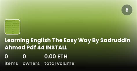 Learning English The Easy Way By Sadruddin Ahmed Pdf 44 Install