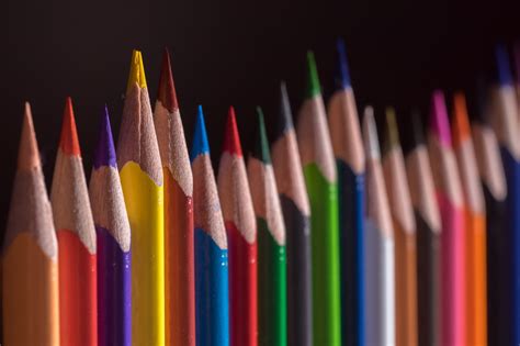 Close Up Photo Of Color Pencils Hd Wallpaper Wallpaper Flare