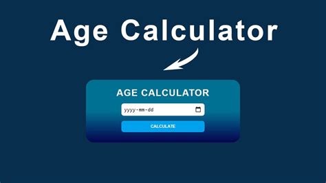 Age Calculator App Using Html Css And Javascript Youtube