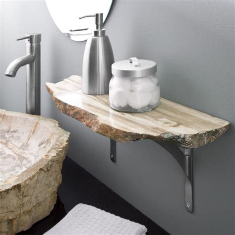 Our collection of modern bathroom accessories and storage solutions are both exceptionally stylish and unique, created using the finest materials and expert craftmanship. Natural Petrified Wood Shelf - Bathroom Shelves - Bathroom ...