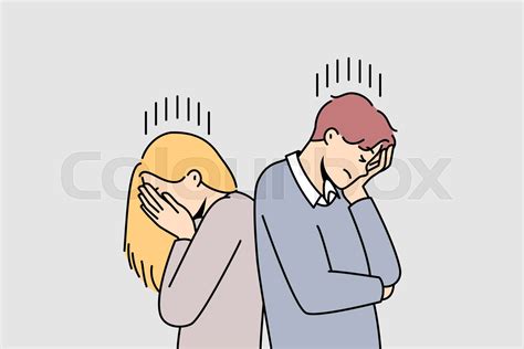 Couple Avoid Talking After Fight Stock Vector Colourbox