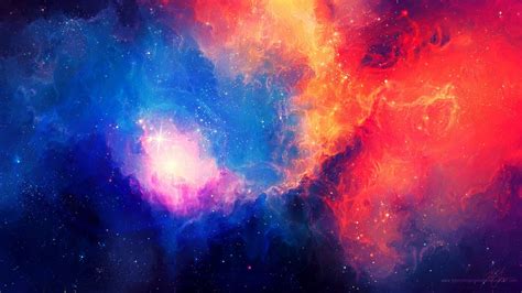 Wallpaper Colorful Digital Art Abstract Galaxy Sky