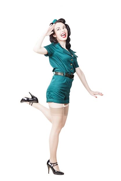 Premium Photo Military Pin Up Woman