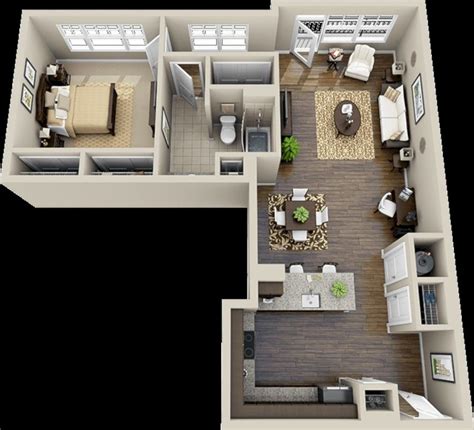 56 Cool One Bedroom Apartment Plans Ideas In 2020 With Images