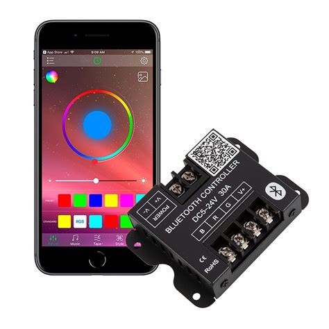 DC5 24V 30A Bluetooth Smartphone APP Controller For RGB 5050 3528 LED