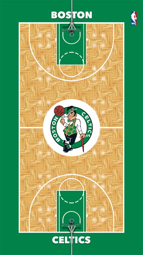 Boden Weide Gestreift Boston Celtics Basketball Court Ansatz Liefern