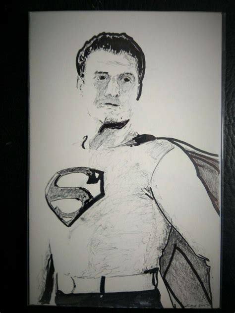 Original Comic Book Cover Art Drawing Ink Bag Boarded George Reeves Superman 3930634738