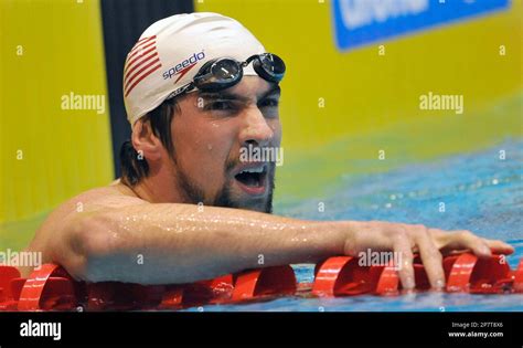 us swimmer michael phelps reacts after his men s 200 meters butterfly heat at the fina short