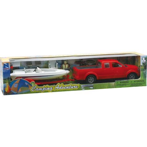 120 Pick Up Truck With Trailer And Fishing Boat Set