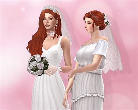 Sims 4 Daisy Rose A Set Of Veils With Flowers The Sims Book