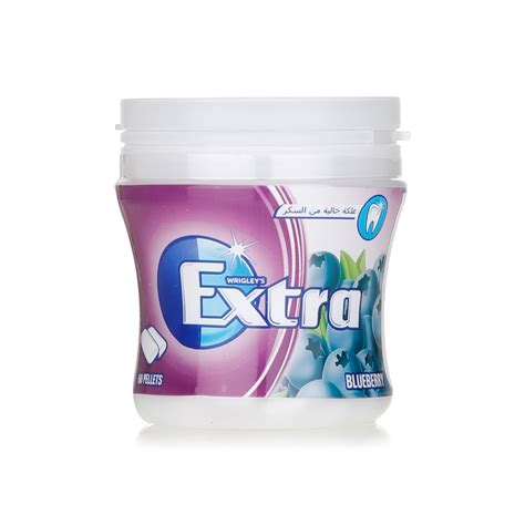 Large chewing gum manufacturer wrigley company introduced to the public their new brand of chewing gums and breath mints eclipse in 1999 as their first attempt at creating pellet chewing gums. Wrigley's Extra blueberry chewing gum 84g - Spinneys UAE