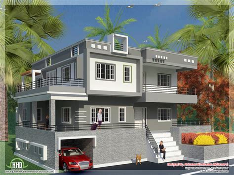 North Indian Style Minimalist House Exterior Design ~ Kerala House
