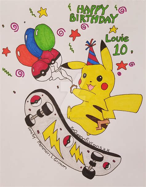 Pikachu Birthday Card By Xxqueenoflycansxx On Deviantart