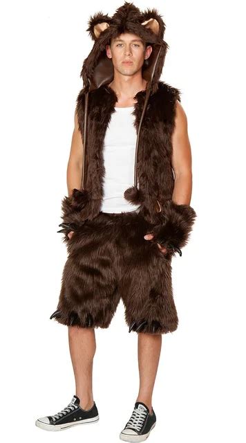Sexy Mens Furry Brown Bear Costume Halloween Fancy Dress Costume Lingerie Nc829 In Anime