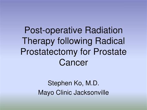 Ppt Post Operative Radiation Therapy Following Radical Prostatectomy For Prostate Cancer