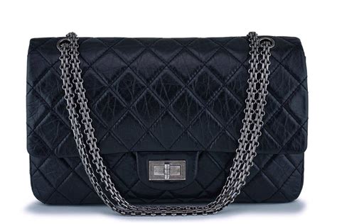 Chanel Black Classic 227 Large 255 Reissue Jumbo Flap Bag Rhw