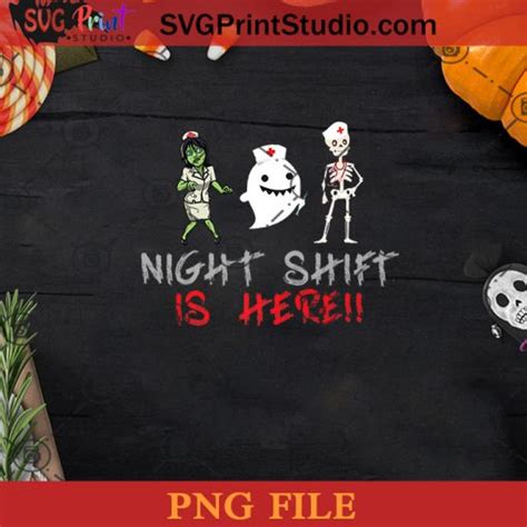 night shift nurse skeleton zombie funny halloween png night shift nurse png happy halloween