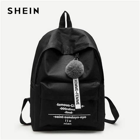 Buy Shein Black Pom Pom Decor Backpack Modern Lady