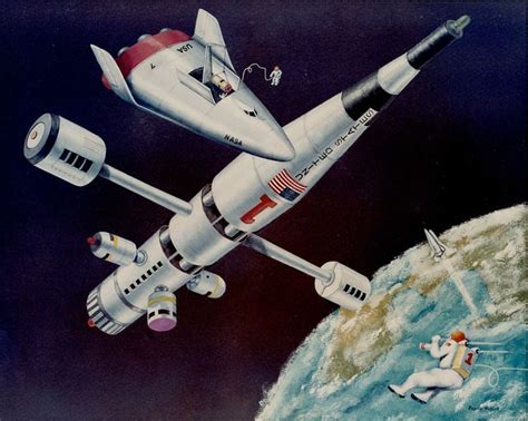 Old Timey Space Station Concept Art Vintage Space Art Space Station