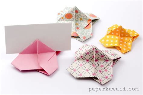 Origami Card Holder Instructions Paper Kawaii