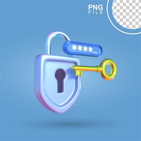 Premium Psd Lock And Key Unlocking Password Security 3d