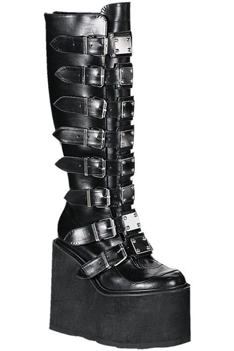 demonia swing 815 goth boots black vegan leather in 2022 goth boots demonia swing 815