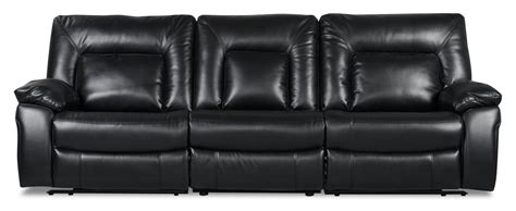Dale Leather Look Fabric Power Reclining Sofa Black The Brick