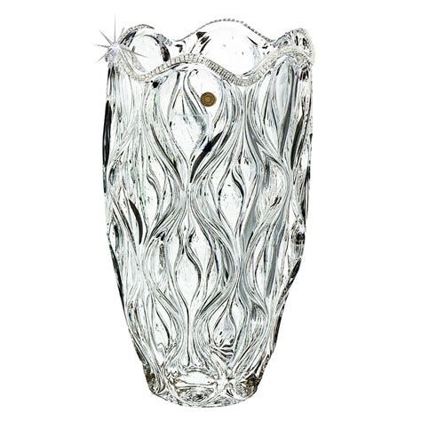 Italian Collection Crystal Flower Vase Decorated With Swarovski Crystal
