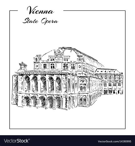 Vienna State Opera House Austria Wiener Royalty Free Vector