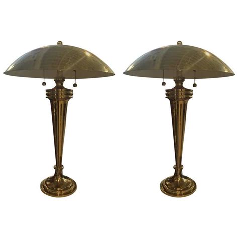 Pair Of Brass Art Deco Modernist Table Lamps For Sale At 1stdibs